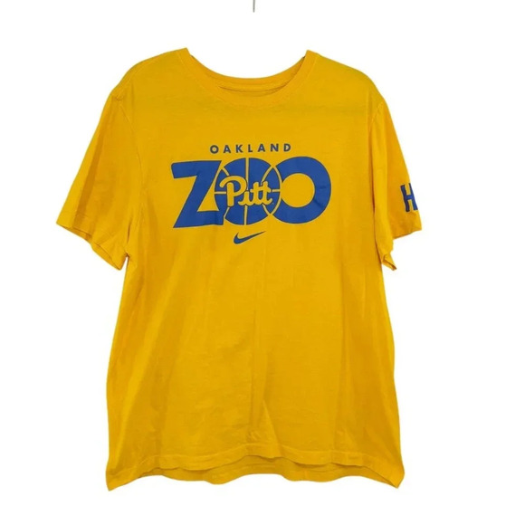 Nike Pitt Basketball Oakland Zoo 2021-2022 Blue & Gold Tee Shirt Hail to Pitt XL - Picture 1 of 9